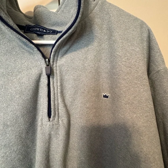 Crown & Ivy Men's Gray Zip-Up Sweater - Picture 2 of 6